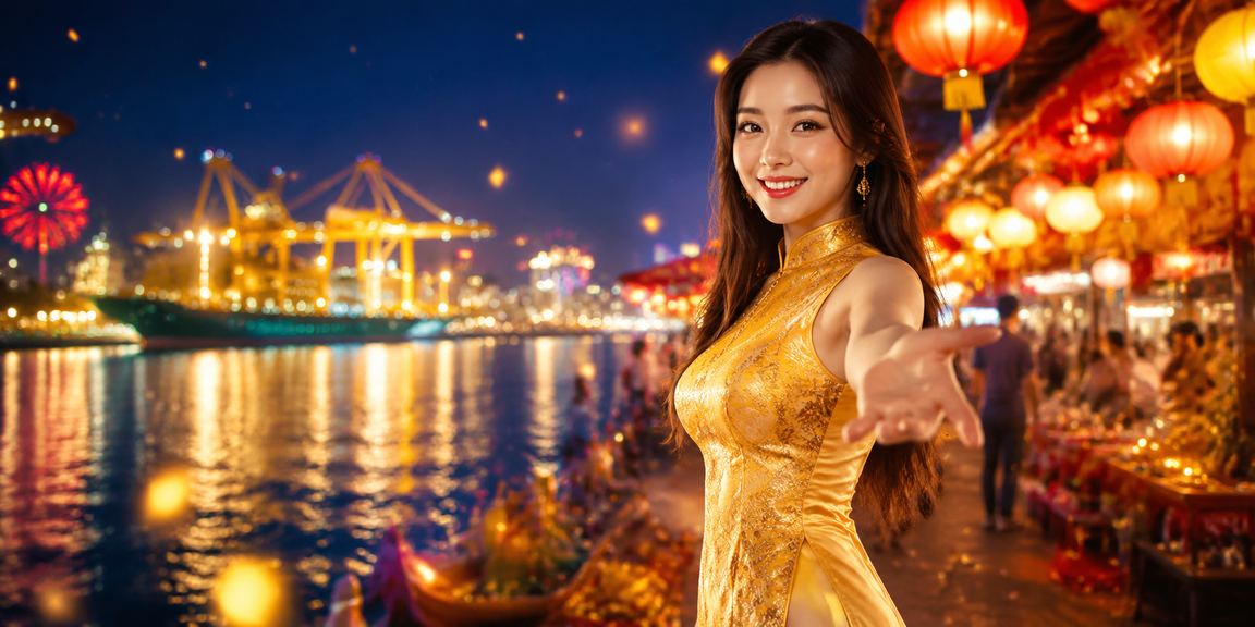 Người dùng Hải Phòng mặc áo dài kiểm tra thưởng nạp và cấp VIP trên điện thoại