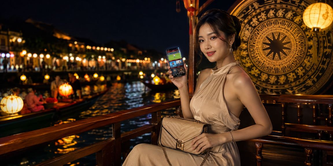 Người dùng Hội An xem tỷ lệ kèo thể thao buổi chiều tại quán cà phê phố cổ